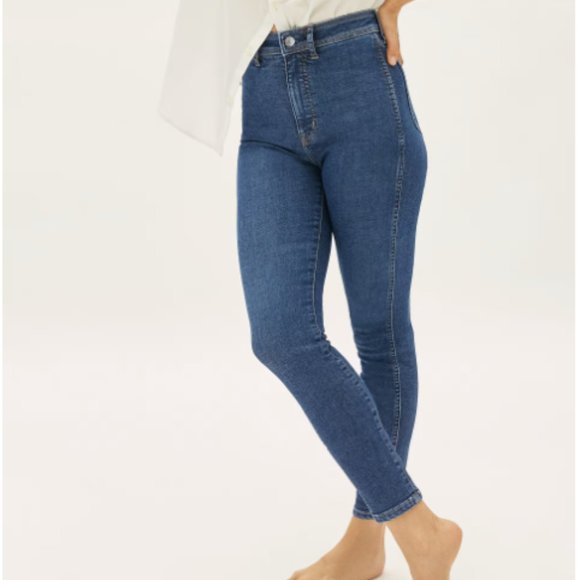 Everlane Denim - Everlane The Way-High Clean Front Skinny Jean - Mid Blue - size 33  - NWOT